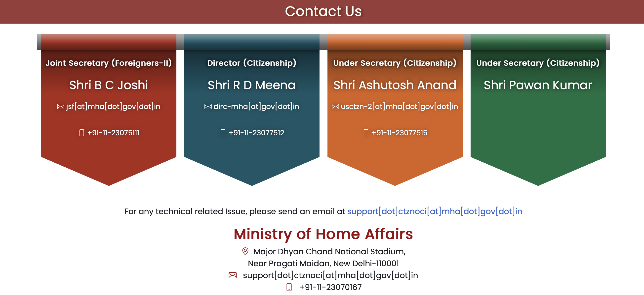 CAA Contact Detail