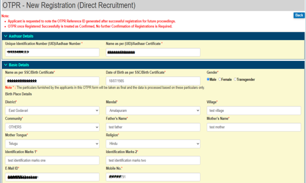 Appsc otr registration 2024 appsc gov in check notification